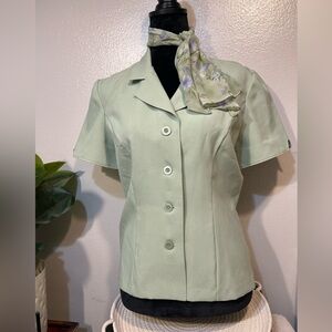 DBY Mint Green Vintage Women's Short Sleeve Jacket